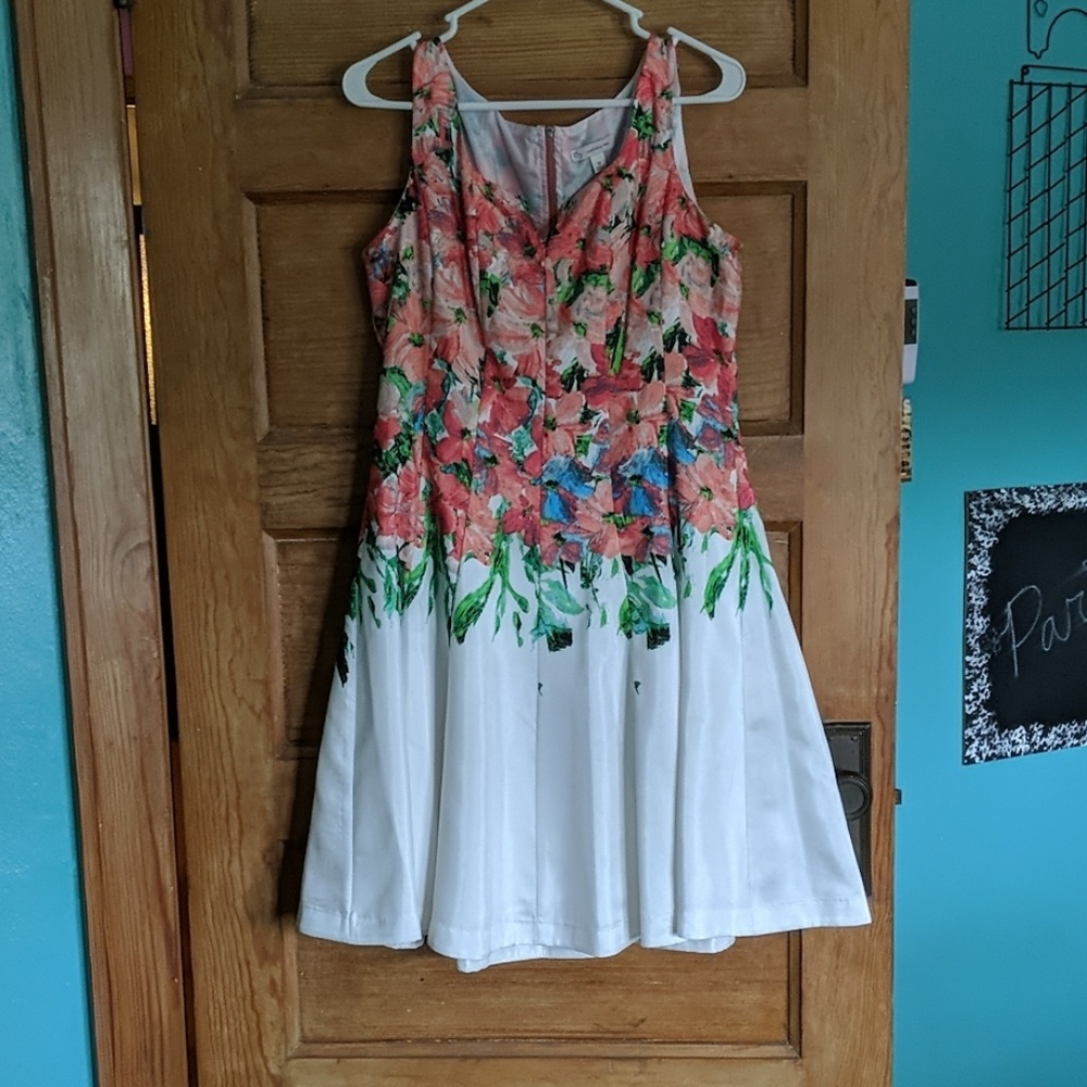 Coral Floral Dress